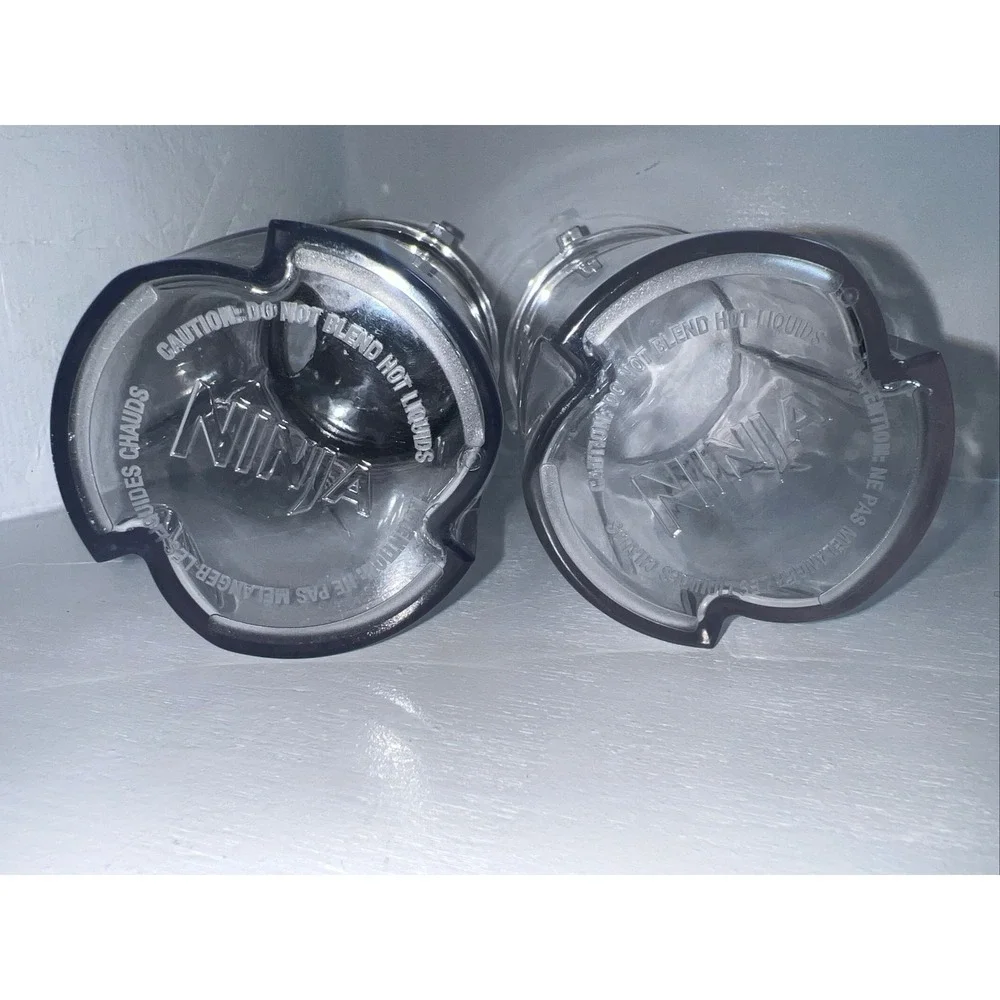 2 Ninja Blender Single Serve Cups BL780 BL770 BL660 BL663 BL740: 1 Blade 2 Lids